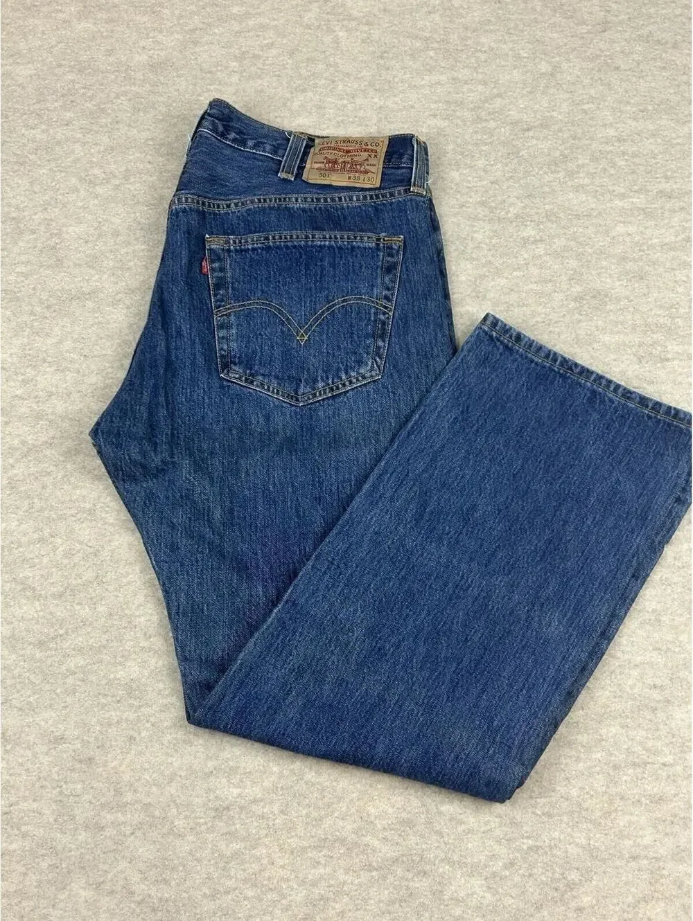 Levi's Y2K 501 Original Straight Leg Blue Jeans Size 38x30